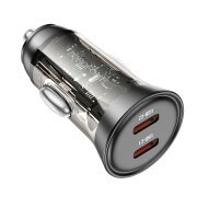 Incarcator Auto Borofone BZ26B Discovery, 45W, 3A, 2 x USB-C, Negru 