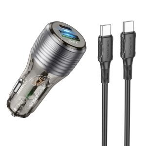 Incarcator Auto Cu Cablu USB-C Borofone BZ30 Absolute, 30W, 3A, 1 x USB-A - 1 x USB-C, Negru 