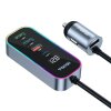 Incarcator Auto Toocki 4A+1C, 105W, 3A, 1 x USB-C - 4 x USB-A, Negru TCC4A 1C-XC0G 