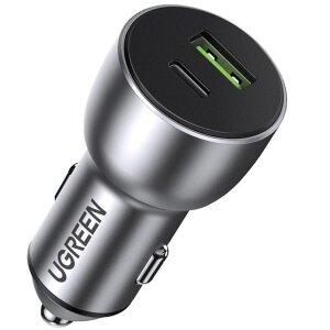 Incarcator Auto UGREEN CD213, 36W, 3A, 1 x USB-A - 1 x USB-C, Gri 