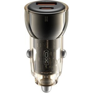 Incarcator Auto XO Design CC60, 60W, 3A, 1 x USB-A - 1 x USB-C, Negru 