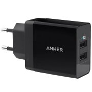 Incarcator Retea Anker PowerPort, 24W, 2.4A, 2 x USB-A, Negru A2021L11 