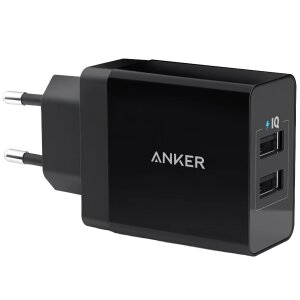Incarcator Retea Anker PowerPort, 24W, 2.4A, 2 x USB-A, Negru A2021L11 