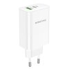 Incarcator Retea Borofone BN10, 65W, 5A, 1 x USB-A - 1 x USB-C, Alb 