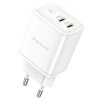 Incarcator Retea Borofone BN9, 35W, 3A, 2 x USB-C, Alb 