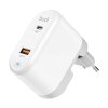 Incarcator Retea Budi 328E, 38W, 3A, 1 x USB-A - 1 x USB-C, Alb 