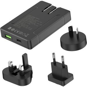 Incarcator Retea Budi, 65W, 3A, 1 x USB-A - 1 x USB-C, Negru, Resigilat 