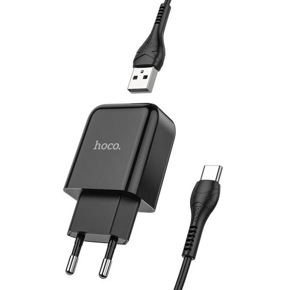 Incarcator Retea Cu Cablu USB-C HOCO N2, 10W, 2A, 1 x USB-A, Negru 