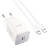 Incarcator Retea Cu Cablu USB-C HOCO N43, 30W, 3A, 1 x USB-C, Alb 