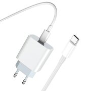 Incarcator Retea Cu Cablu USB-C Prestico F8S, 20W, 3A, 1 x USB-C, Alb 