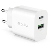 Incarcator Retea DEVIA RLC-389, 20W, 3A, 1 x USB-A - 1 x USB-C, Alb 