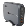 Incarcator Retea Forcell F-ENERGY GaN III VT-51, 200W, 5A, 2 x USB-A - 3 x USB-C, Gri 