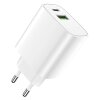 Incarcator Retea Forever LS-04, 20W, 3A, 1 x USB-A - 1 x USB-C, Alb 