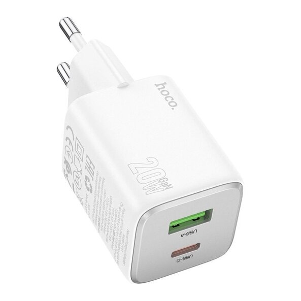 Incarcator Retea HOCO N41, 20W, 3A, 1 x USB-A - 1 x USB-C, Alb 