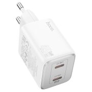 Incarcator Retea HOCO N42, 45W, 3A, 2 x USB-C, Alb 