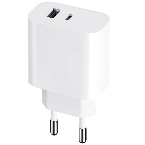 Incarcator Retea MaXlife MXTC-06, 20W, 3A, 1 x USB-A - 1 x USB-C, Alb 