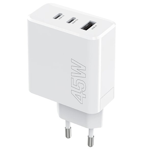 Incarcator Retea MaXlife MXTC-07-45ACC, 45W, 3A, 1 x USB-A - 2 x USB-C, Alb 