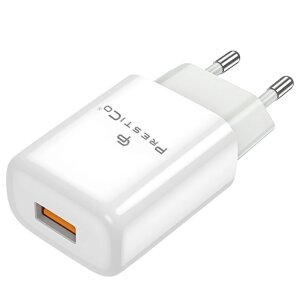 Incarcator Retea Prestico F7, 12W, 2.4A, 1 x USB-A, Alb 