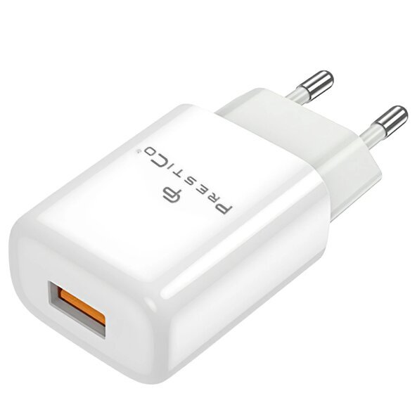 Incarcator Retea Prestico F7, 12W, 2.4A, 1 x USB-A, Alb 