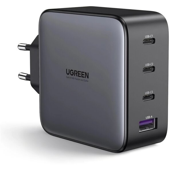 Incarcator Retea UGREEN CD226, 100W, 3A, 1 x USB-A - 3 x USB-C, Negru 