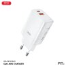 Incarcator Retea XO Design CE16, 45W, 3A, 1 x USB-A - 1 x USB-C, Alb 