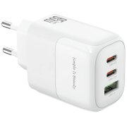 Incarcator Retea XO Design L139, 65W, 4.5A, 1 x USB-A - 2 x USB-C, Alb 