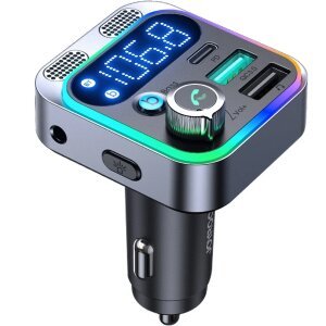 Modulator FM Bluetooth Joyroom JR-CL16 Bass, 2 x USB-A - 1 x USB-C 