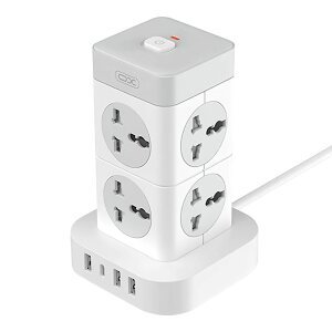 Prelungitor XO Design WL21, 2500W, 2.4A, 8 x Schuko - 1 x USB-C - 3 x USB-A, Alb