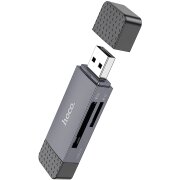 Cititor Card USB / USB-C HOCO HB45, SD - microSD, Gri 