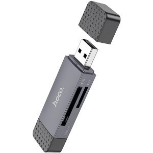 Cititor Card USB / USB-C HOCO HB45, SD - microSD, Gri 