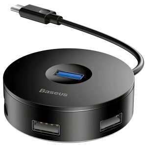 Hub USB-C Baseus AirJoy, 3 x USB-A - 1 x USB-A 3.0, Negru CAHUB-G01 