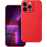 Husa MagSafe pentru Apple iPhone 16 Pro Max, OEM, Silicone Mag, Rosie 