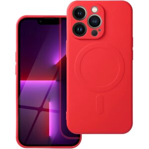 Husa MagSafe pentru Apple iPhone 16 Pro Max, OEM, Silicone Mag, Rosie 