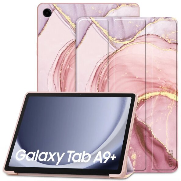 Husa pentru Samsung Galaxy Tab A9+, Tech-Protect, SmartCase, Roz 