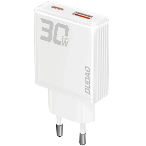 Incarcator Retea Dudao A30EU, 30W, 3A, 1 x USB-A - 1 x USB-C, Alb 