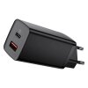 Incarcator Retea Baseus GaN2 Lite, 65W, 3A, 1 x USB-A - 1 x USB-C, Negru  CCGAN2L-B01 