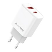 Incarcator Retea Blue Power BPCE12, 20W, 3A, 1 x USB-A - 1 x USB-C, Alb 