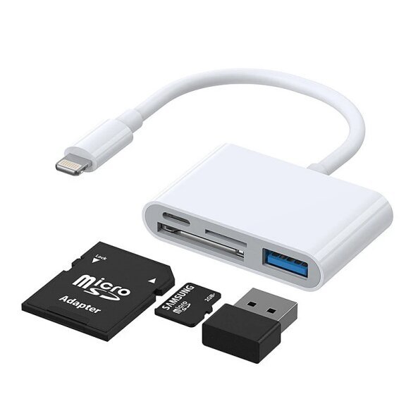 Adaptor OTG Lightning - USB-A /microSD Joyroom, Alb S-H142