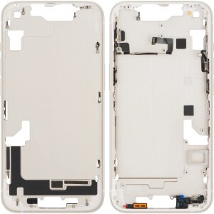 Carcasa Mijloc Apple iPhone 14, Alba (Starlight), Swap 