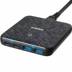 Incarcator Retea Anker PowerPort Atom III, 65W, 3A, 2 x USB-A - 2 x USB-C, Negru A2046G12 