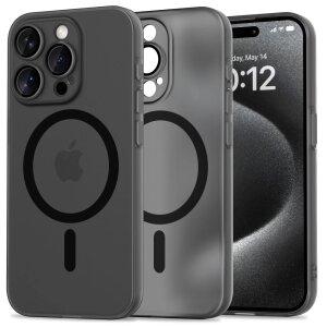 Husa MagSafe pentru Apple iPhone 15 Pro, Tech-Protect, MagSlim, Neagra 