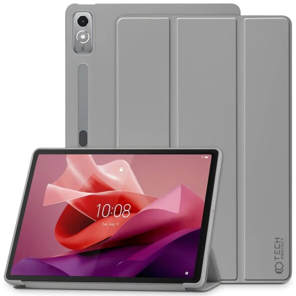 Husa pentru Lenovo Tab P12, Tech-Protect, SmartCase, Gri 