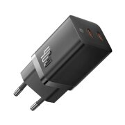 Incarcator Retea Baseus GaN5 Pro, 40W, 3A, 2 x USB-C, Negru CCGP180101 