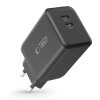 Incarcator Retea Tech-Protect NC45W, 45W, 3A, 2 x USB-C, Negru 