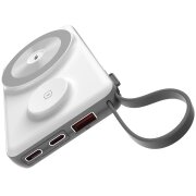 Baterie Externa Wireless Choetech B695, 10000mAh, 20W, QC + PD + FQI, 1 x Lightning - 1 x USB-A - 2 x QI - 2 x USB-C, Alba