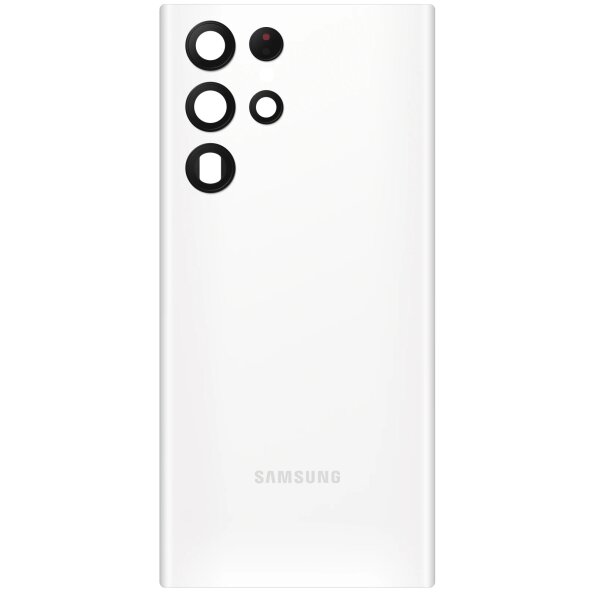 Capac Baterie Samsung Galaxy S22 Ultra 5G S908, Cu Geam Camera Spate, Alb, Swap 