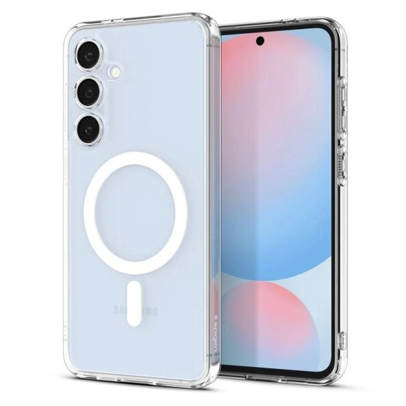 Husa MagSafe pentru Samsung Galaxy S24 FE S721, Spigen, Ultra Hybrid Metal Ring, Transparenta 