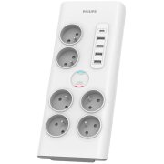 Prelungitor Philips, 1 x USB-C - 4 x USB-A - 6 x Schuko, Alb PHIL-SPN7060WA/60 