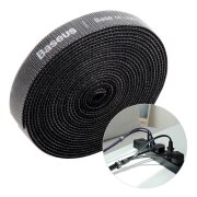 Banda Baseus Rainbow Velcro pentru organizare cabluri, 3m, Neagra ACMGT-F01