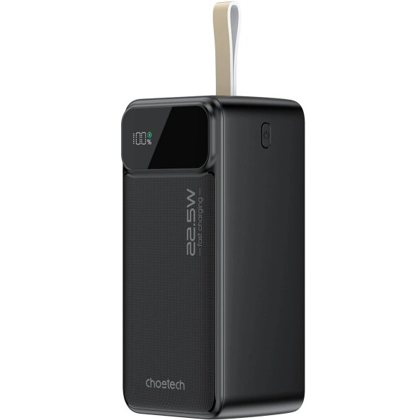 Baterie Externa Choetech B732, 50000mAh, 22.5W, QC + PD, 1 x USB-C - 2 x USB-A, Neagra 